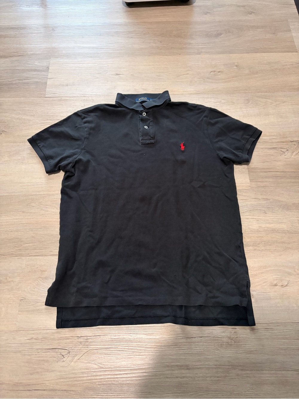 Ralph Lauren Black Polo with Red Pony Logo